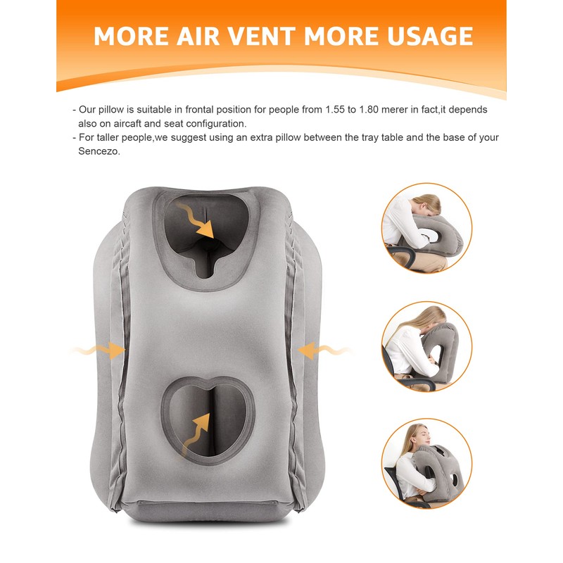 Sunany Travel Pillow, Inflatable Neck Pillow Used for Airplanes/Cars/Buses/Trains/Office Napping