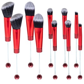 10Pieces Beadable Makeup Brushes Christmas Diy Makeup Comestic Brushes Beaded Brushes Kit for DIY Beaded Eyeshadow Brush (Beadable Makeup Brushes-10pieces=2Sets)