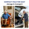 Onpickly Foldable Walker for Seniors with 5" Wheels, Lightweight, Silver