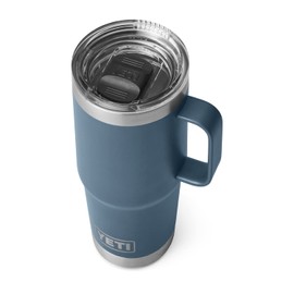 YETI Stainless Steel Rambler Travel Drinking_Cup, Vacuum Insulated with Stronghold Lid, 20 Ounces, Nordic Blue