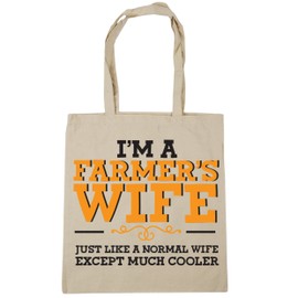 Hippowarehouse I'm a farmer's wife just like a normal wife except much cooler Tote Shopping Gym Beach Bag 42cm x38cm, 10 litres