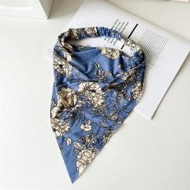 DINPREY Elastic Hair Scarf Headbands Hair Bandanas Scarf Wave Floral Head Kerchief Headbands for Women Girls (Flower 4 Pcs, Long)