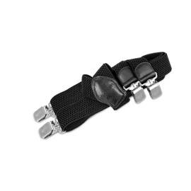 Decalen Men's Braces Wide 4 cm with Very Strong 4 Metal Clip Long One Size for Men Adjustable and Elastic X Style, black