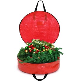 30 Inch Christmas Wreath Storage Bag- Wreath Storage Bags Made of 2 Stitched-Reinforced Canvas Handles - Wreath Storage Container with Double Zippers and PE Polyethylene