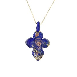 Venetiaurum - Women's Necklace with Original Murano Glass Cross Pendant and 925 Sterling Silver - Made in Italy Certified Jewel