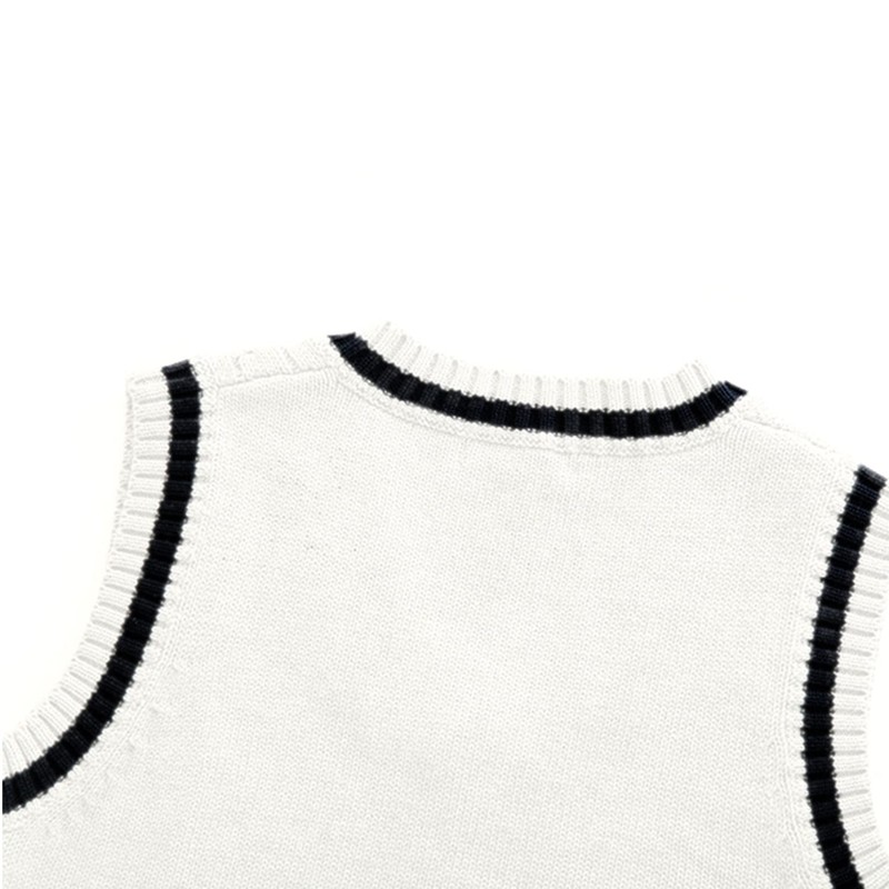 LOLANTA 110-170 Kids' Knit Sweater V-Neck School Vest, Unisex, Uniform,
