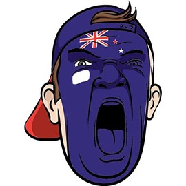 New Zealand Football Fan National Flag Face World Cup Soccer Sticker Decal Design