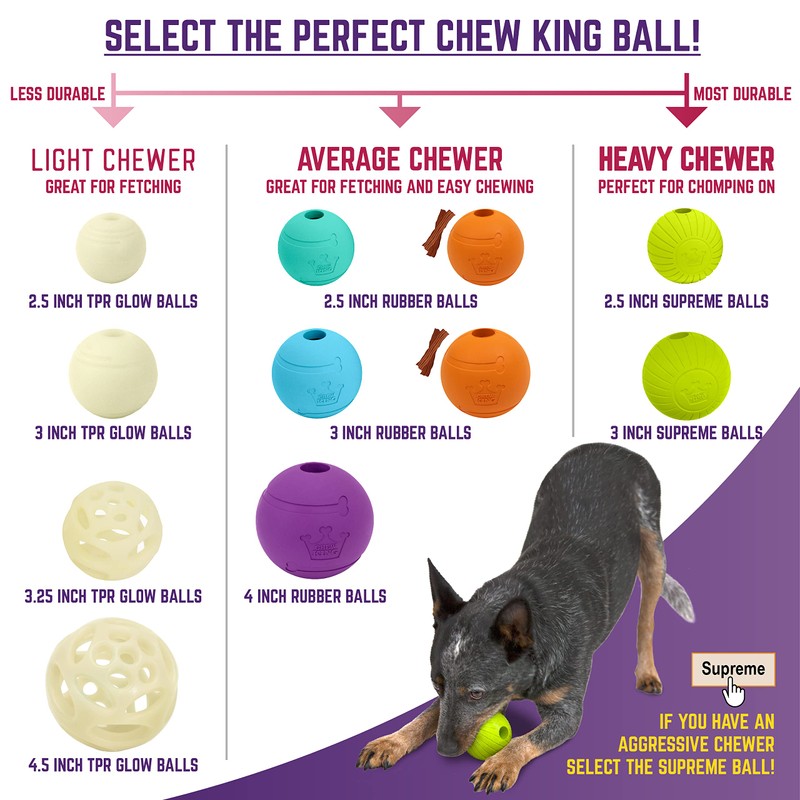 Chew King 2 Piece Glowing Fetch Ball
