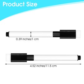 Dimeho 50 Pcs Magnetic Dry Erase Markers with Eraser Whiteboard Mini Dry erase Cap Black Markers Fine Point Tip White Board Markers for Teachers Office Presentation School Supplies