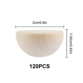 SAVITA Pack of 120 2 cm Half Wooden Balls, Unfinished Split Wooden Balls, Natural Half Wooden Beads for Crafts, DIY Projects, Festival Ornaments and Accessories