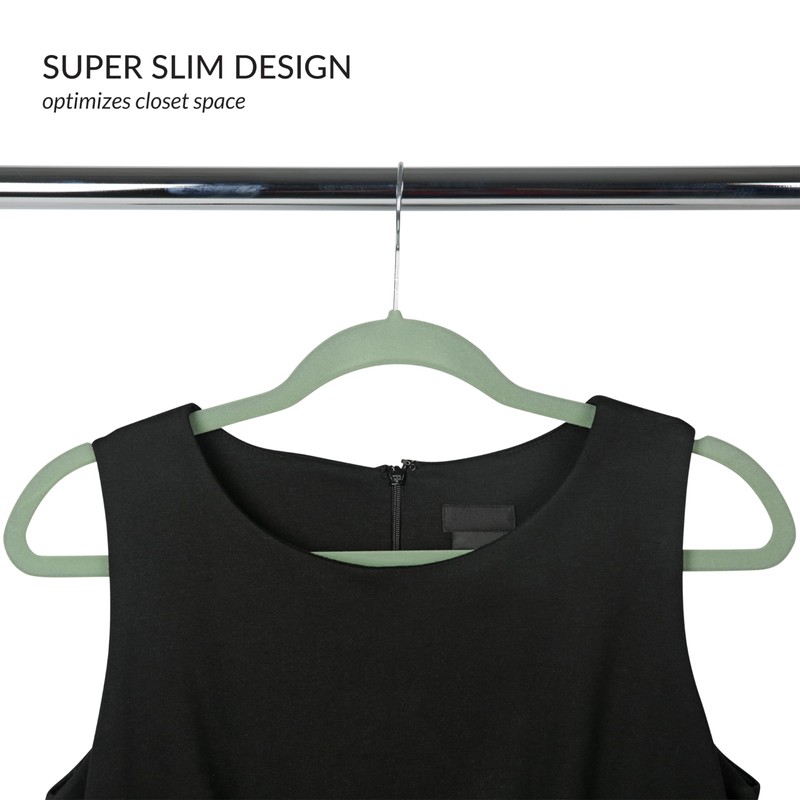 Simplify Slim Velvet Clothes Hangers | 100 Pack | Non-Slip