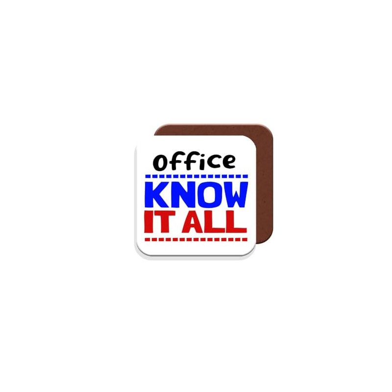 Work Colleague/Friend Funny Gift Coaster- Office Know-It-All - Giftset -
