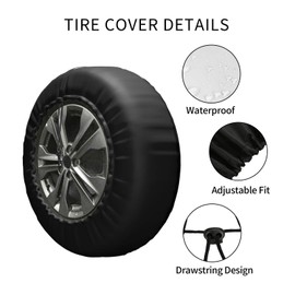 Rv Spare Tire Covers for Trailers, Making Memories One Campsite Camper Spare Tire Cover Waterproof Dust-Proof Universal Spare Wheel Tire Covers Fit for Trailer SUV Truck Travel 15 Inch