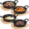 Sliner 4 Sets Mini Cast Iron Skillet Small Cast Iron