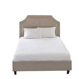 Sleep Philosophy All Natural Cotton Filled Mattress Pad Washable Bed Protector, Calking, White