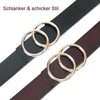 Suosdey good quality soft leather ladies belt with round metal