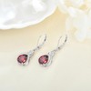 Lwsary Infinity Teardrop Earrings 925 Sterling Silver Garnet Drop Dangle