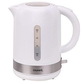 Courant COUKEP175W 1.7 Liter Electric Kettle Cordless with LED Light, 1000W Power, Automatic Safety Shut-Off, Perfect for Tea/Coffee/Hot Chocolate/Soup/Hot Water, White Color