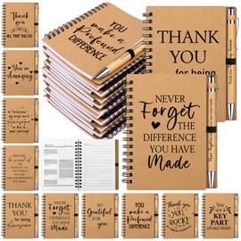 10 Set Employee Appreciation Gifts Thank You Gifts for Colleagues Inspirational Notebook with Motivational Ballpoint Pen Mini Spiral Notepads Inspirational Christmas Gift for Employee Coworker Teacher