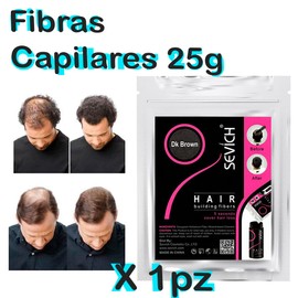 Sevich Micro Fibras Naturales Adherentes 25g Sustituto Cabello tratamiento Disimula Oculta Calvicie Mejora Apariencia Calidad Profesional (Black)