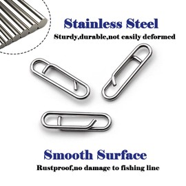 9KM DWLIFE Fishing Clips 50PCS Lure Clips Stainless Steel Fast Clips Snaps Quick Change Connector for Saltwater Freshwater S#