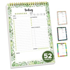 Decorably Daily Planner Pad with Schedule - Daily To Do List Notepad - 52 Easy Tear-Off Sheets Daily Plan Notepad, 6.5x10in Daily Schedule Notepad, Day Planner Pad, Todo List Notepad, To Do Notepad