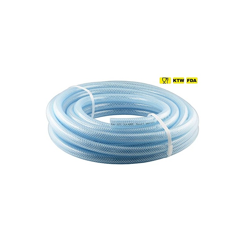 Fittingteile PVC hose with fabric insert, transparent, food grade, drinking