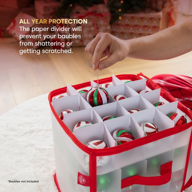Christmas Village Bauble and Decoration Storage Cube with Padded Dividers