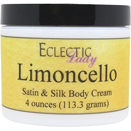 Eclectic Lady Limoncello Satin and Silk Cream, Body Cream, Body Lotion, 16 oz - Shea Butter, Aloe, Silk Amino Acids, Vitamin E, Phthalate-Free, Handcrafted in USA - Perfect For Women