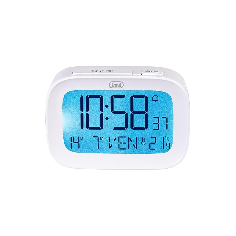 Trevi SLD 3850 Digital Alarm Clock with Integrated Thermometer, Large