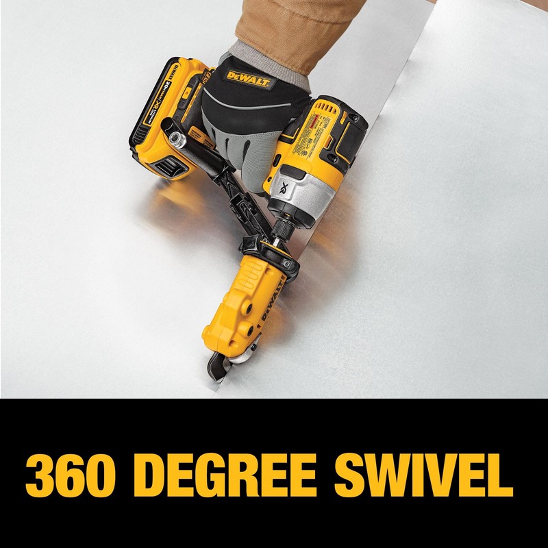 DEWALT Metal Shear/Cutter Drill Attachment, Impact Ready, 360 Degree Pivoting