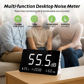 LYCEBELL Dezibel Messgerät SW525S, 30-130dB Schallpegelmesser mit Alarm & Datenaufzeichnung, USB-Datenausgabe, A-Bewertung, Desktop-Lärmmessgerät für Industrie, Büro, Nachbarschaft