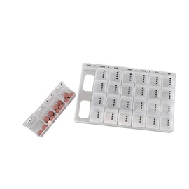 7-Day Pill Box Organizer 4 Times A Day Morning Noon and Night Bed Medi Planner