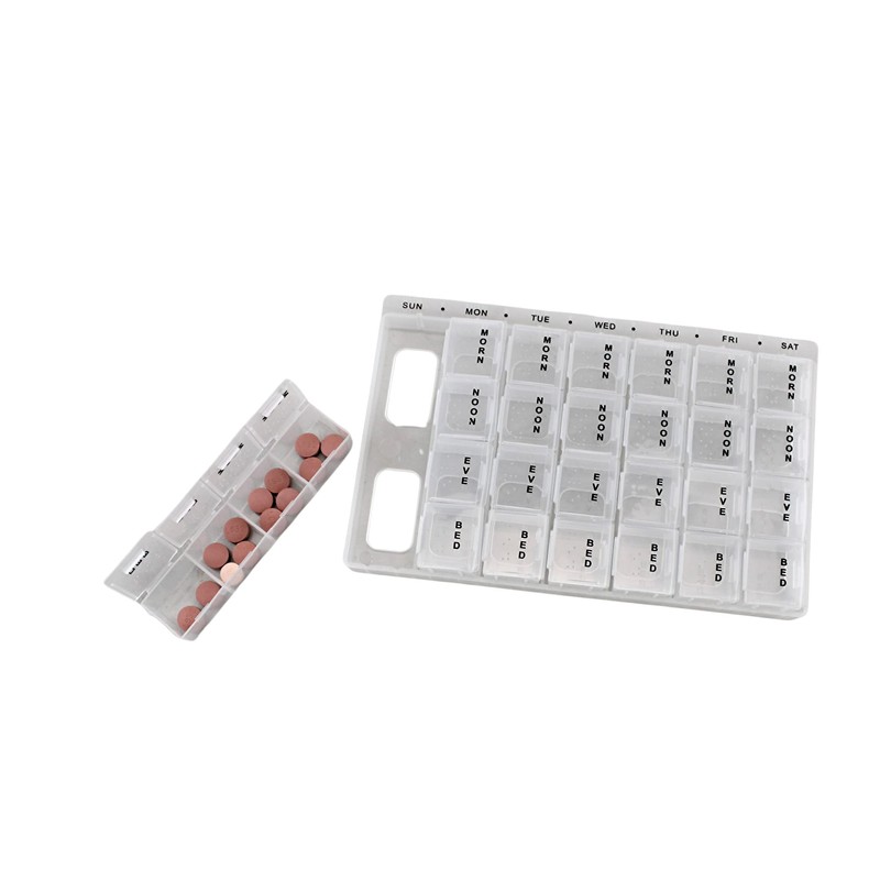 7-Day Pill Box Organizer 4 Times A Day Morning Noon