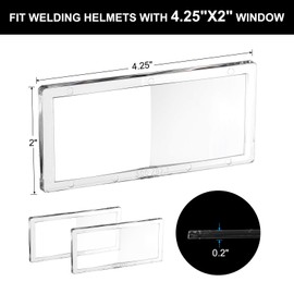 PATIKIL Magnification Welding Lens, 5 Pack 1.0/1.5/2.0/2.5/3.0 Diopter 2x4.25" PC Magnifying Lens for Welding Helmet