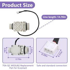 FSA QC MEDLRG Replacement Part for Ecosmart, Tankless Water Heater Flow Sensor for ECO 18 24 27