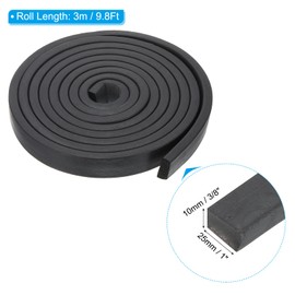 PATIKIL 9.8Ft Foam Rubber Strips, 25mm Wide 10mm Thick EPDM Rubber Soundproof Foam Seal Strip Sealing Foam Tape for DIY Gasket Sealing Door Window Insulation, Black