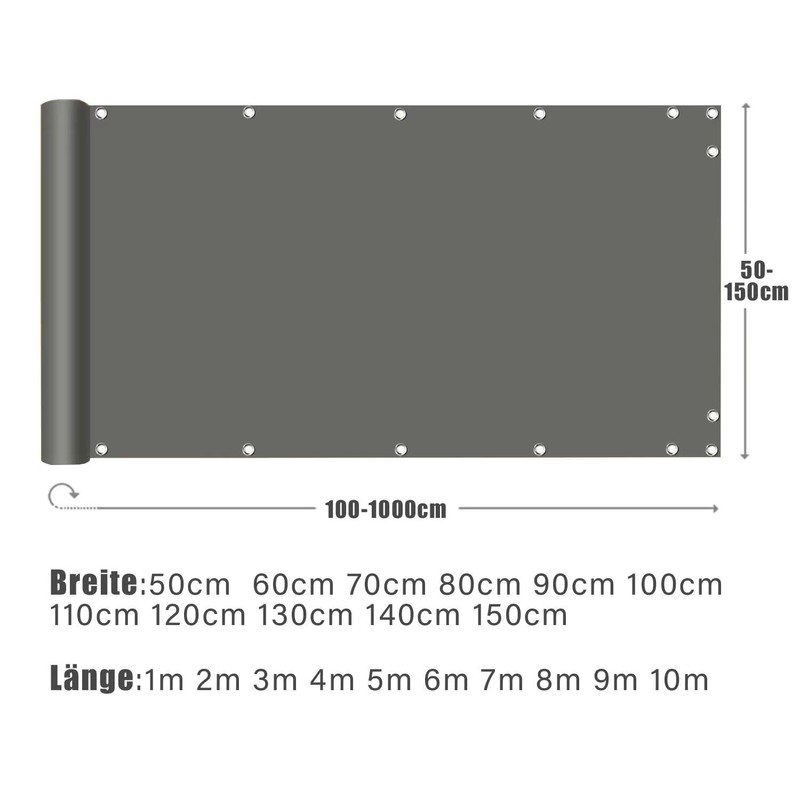 WEALSFUN Balcony Privacy Screen, Balcony Cover (390 Sizes and 8