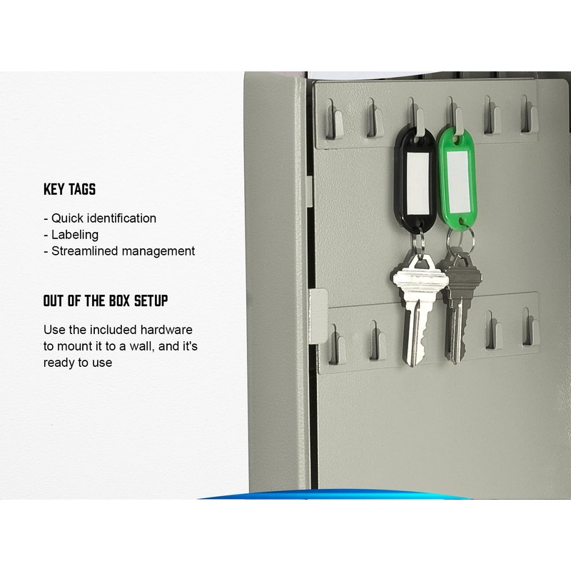 BARSKA 48 Position Key Safe, Beige, 7" x 3" x