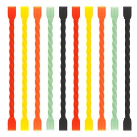 Gesipor 10 PCS 4-Inch Silicone Cable Ties - Reusable Rubber Twist Ties Bendable Cable Ties for Bundling and Holding, All Purpose Cord Tie for Indoor and Outdoor (5 Colors)