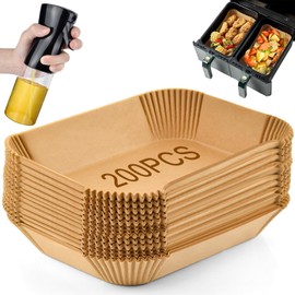 200 Stück Backpapier für Ninja Heißluftfritteuse Airfryer Zubehör Air Fryer Baking Paper Backfolie Accessories für Ninja Heisluftfritöse Foodi Max Heissluftfritteuse Dual Zone Backpapier