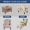 HAOYONG Stretch Wing Chair Cover Set Ottoman Slipcover 2 Pieces