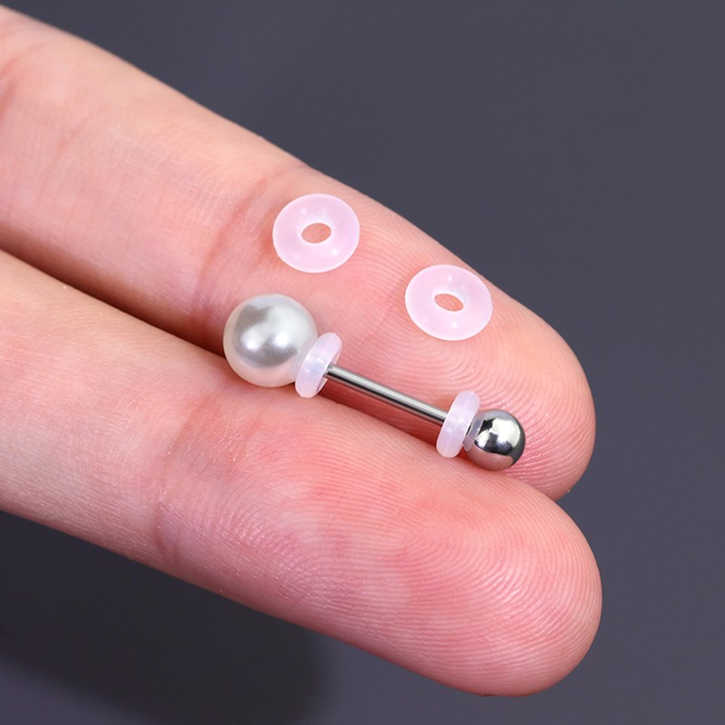 0.28 Inch Silicone Earring Backs Stopper Rings for Piercings, Clear
