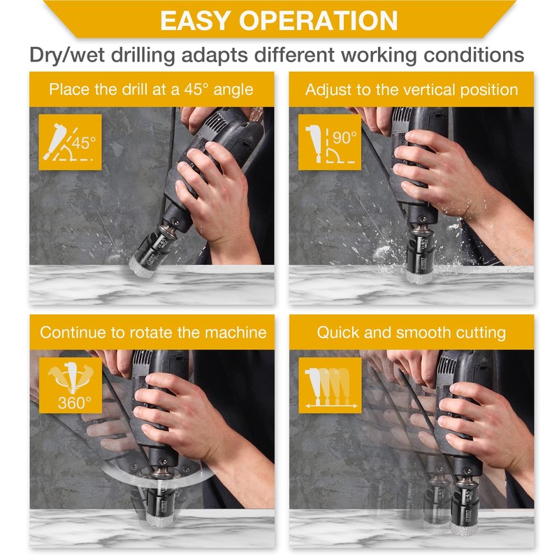 LFGUD Diamond Hole Saw Kit, 6-Piece Diamond Core Drill Bits