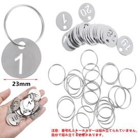 "Number Tags 1-50 Number Tags Plastic ID Number Hang Tags with Holes Engraved Round Number Mark Bills Clip Identification Tag Locker Cloak Deposit Number Golf Tags Key Box Cabinet Organizing Coding