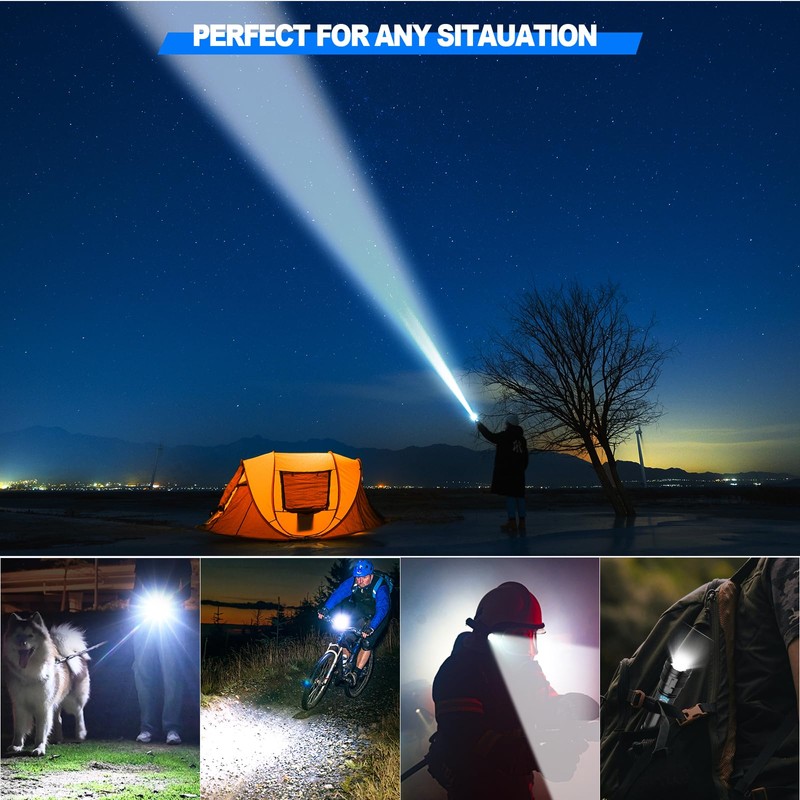 MOREVAC Rechargeable Tactical Flashlights High Lumens,Super Bright LED Flashlight,Powerful Flash