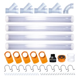 POWERTEC 4" Dust Collection Fittings Network with Dust Hose Splice, Blast Gates, Pipes, Elbow, Y-fittings, Mounting Brackets, Dust Port Adapter for 1-3/4" ~ 2-1/2" Port & 4" to 2-1/2" Hose Reducer