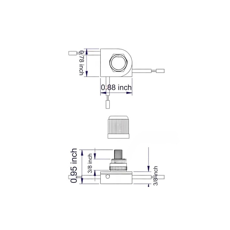 Zing Ear ZE-116C 3 Way 3 Wire Rotary Lamp Switch