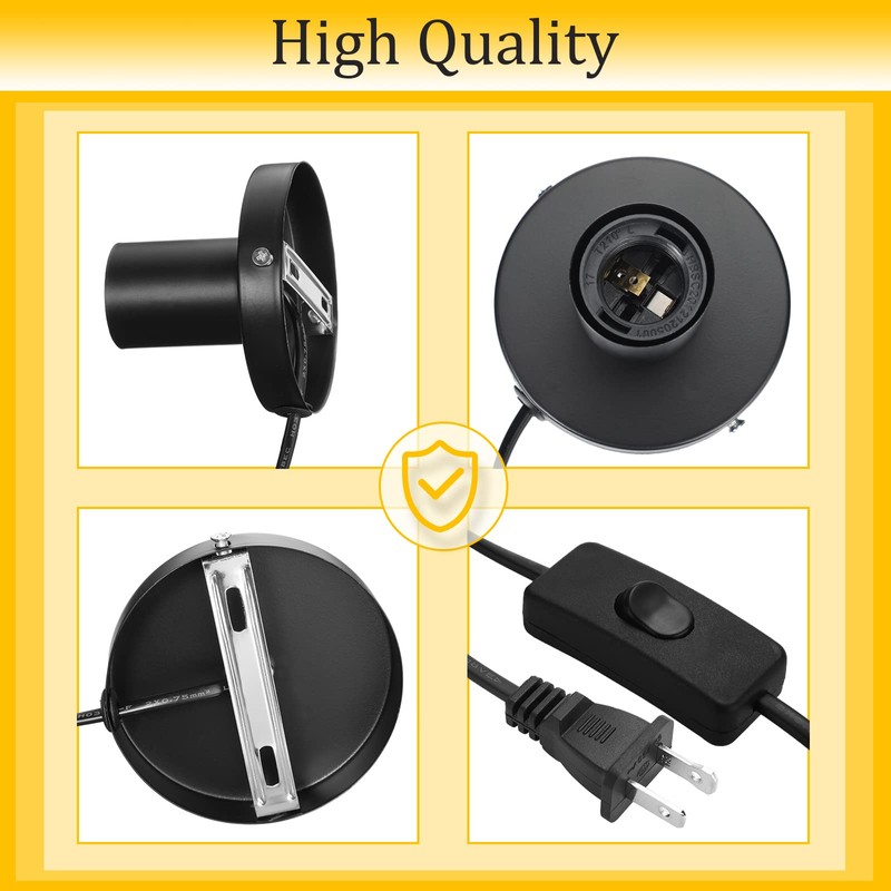 Tuanse 6 Pcs Polished Metal Desktop Lamp E26 E27 Screw