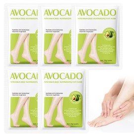 5 Paar Fußmaske, Peeling-Fußmaske, Mit Avocadoöl, Feuchtigkeitsspendende Fußmaske Effektive Fußpflege, Pflege Für Trockene Und Strapazierte Füße, Moisturizing Essence Foot Masks